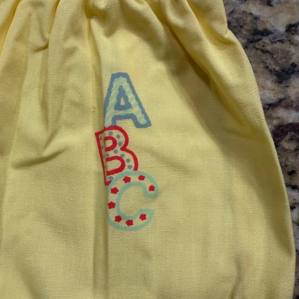 Vintage Polar Infantswear Yellow ABC Smocked Sunsuit Romper Red Trim 2T USA Made